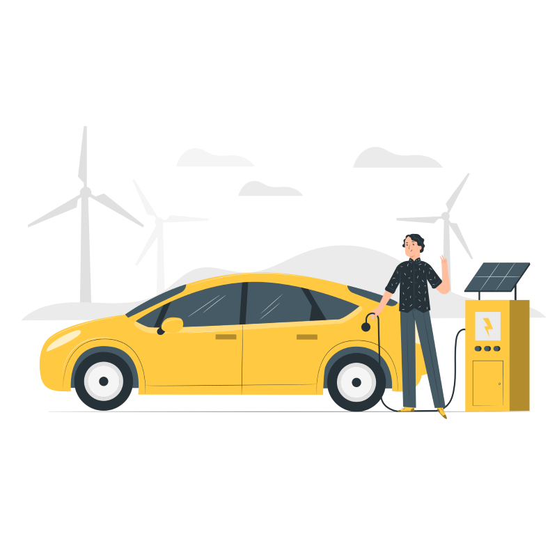 Way - Partner - Illustration - Electric Car - P - Yellow