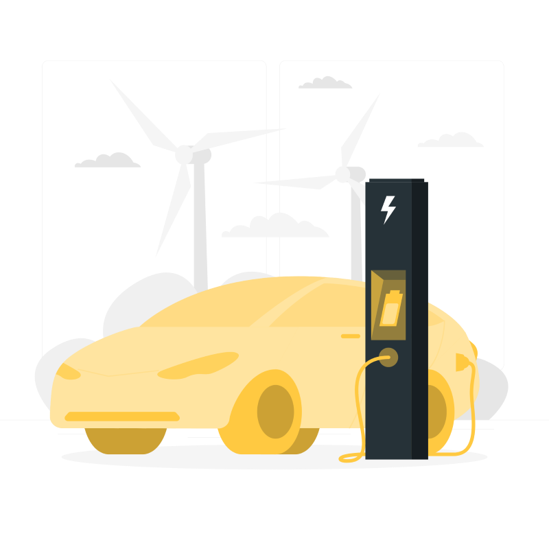 Way - Partner - Illustration - Electric Car - R - Yellow