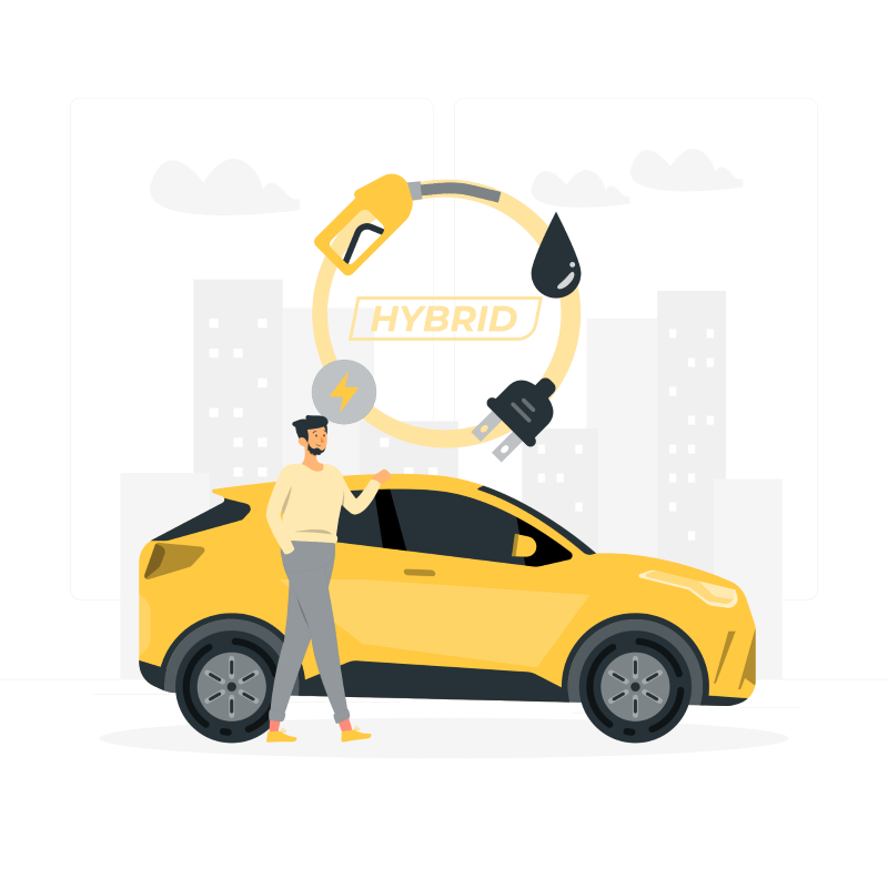 Way - Partner - Illustration - Hybrid Car - Yellow
