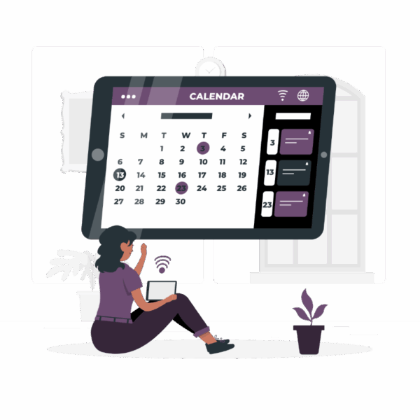 Way-Partner - Illustration - Online Calendar - Purple