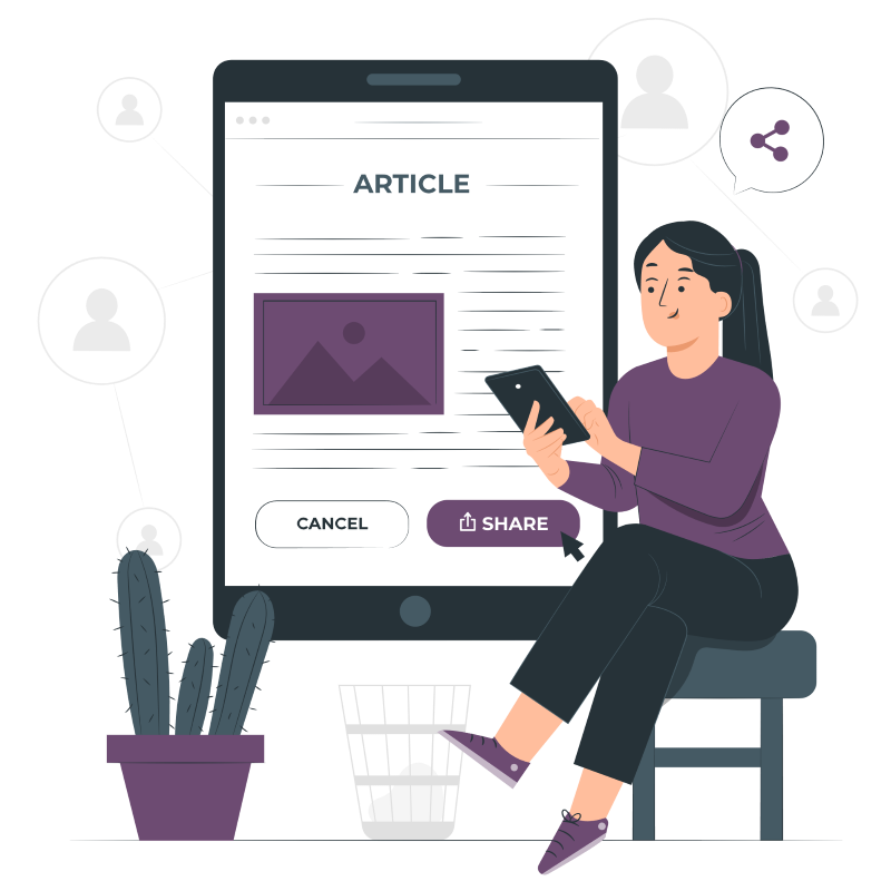 Way-Partner - Illustration - Sharing articles - P - Purple