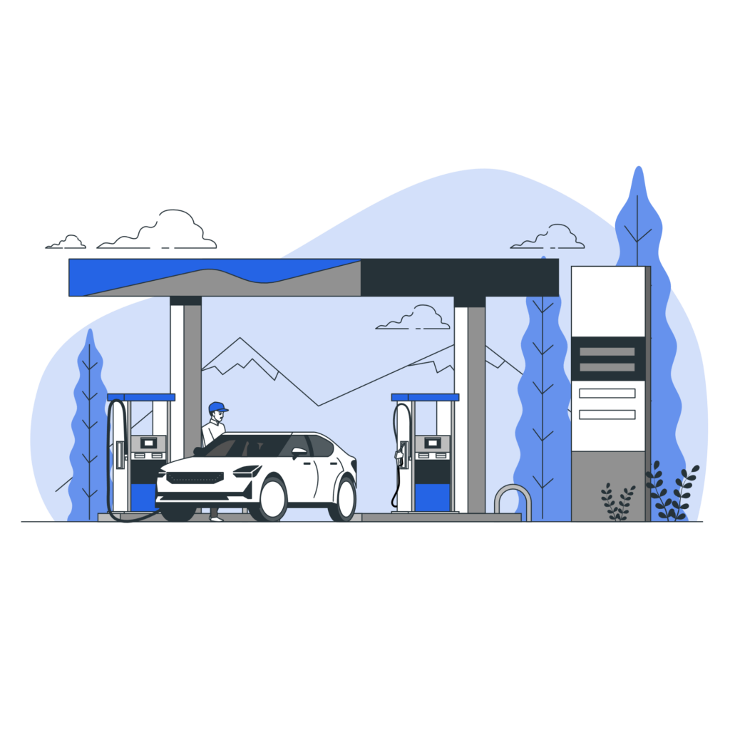 Way-Partner - Illustration - Fuel station - B - Blue